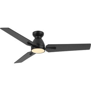 52" Low Profile Flush Mount Ceiling Fan with Light & Remote